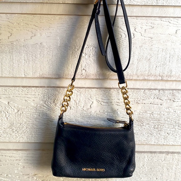 Michael Kors black pebbled leather crossbody bag purse - Picture 5 of 12